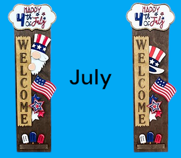 Porch Welcome Sign With Interchangeable Monthly Themes