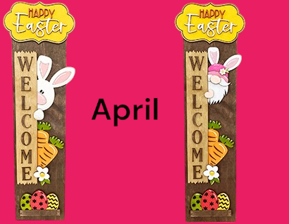 Porch Welcome Sign With Interchangeable Monthly Themes