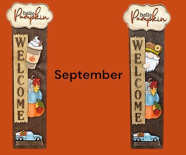 Porch Welcome Sign With Interchangeable Monthly Themes