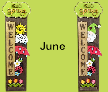Porch Welcome Sign With Interchangeable Monthly Themes