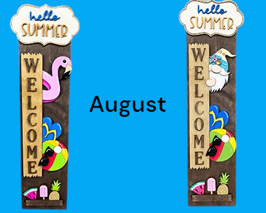 Porch Welcome Sign With Interchangeable Monthly Themes