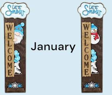 Porch Welcome Sign With Interchangeable Monthly Themes