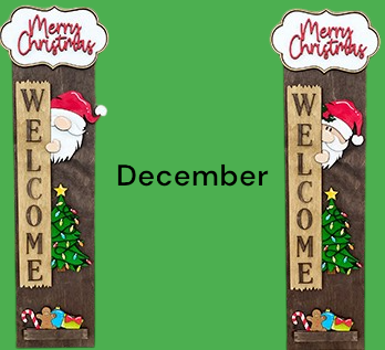Porch Welcome Sign With Interchangeable Monthly Themes