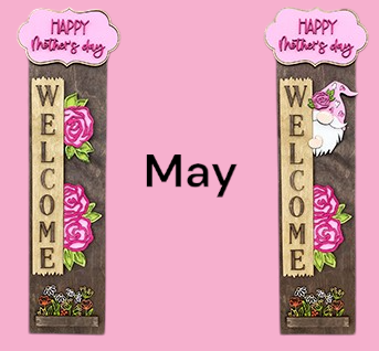 Porch Welcome Sign With Interchangeable Monthly Themes