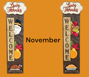 Porch Welcome Sign With Interchangeable Monthly Themes