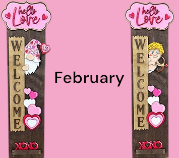 Porch Welcome Sign With Interchangeable Monthly Themes