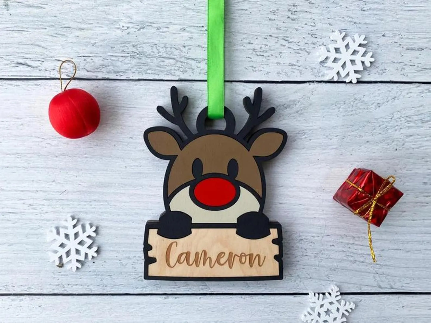Personalized Cute Christmas Themed Character Ornaments (Multiple Characters), Kids Personalized Christmas Ornament, Christmas Ornament, Unique Ornament