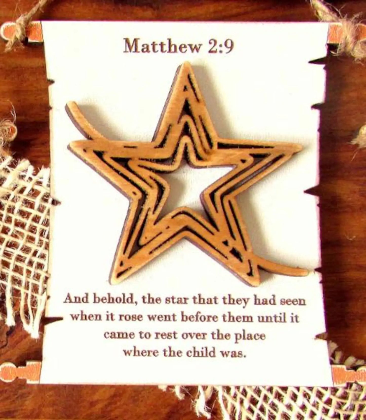 Nativity Scripture Scroll Ornament Set, Bible Verse Christmas Decor, Wood Nativity Scene Ornaments, Christian Holiday Gift, Set of 8