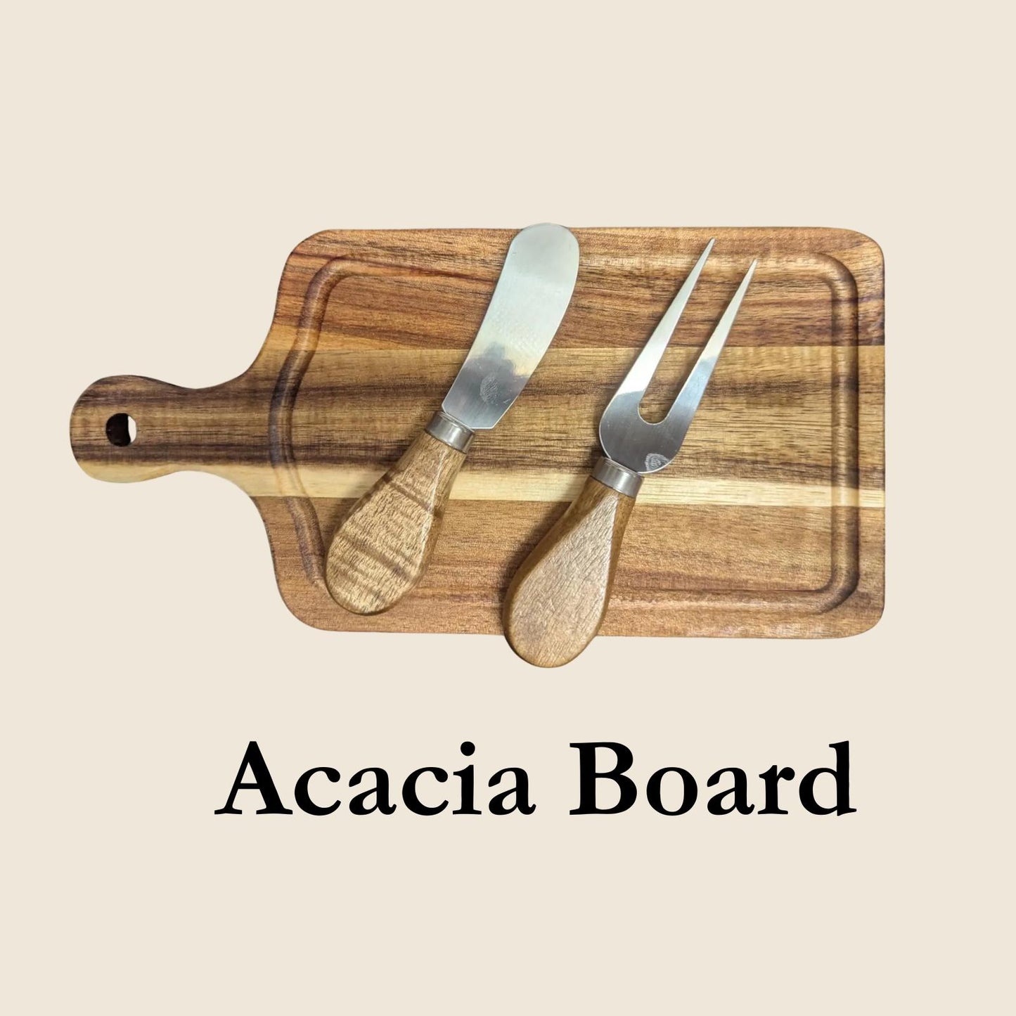 Mini Charcuterie Board – Personalized Wedding Favor with Cheese Knife and Fork Set