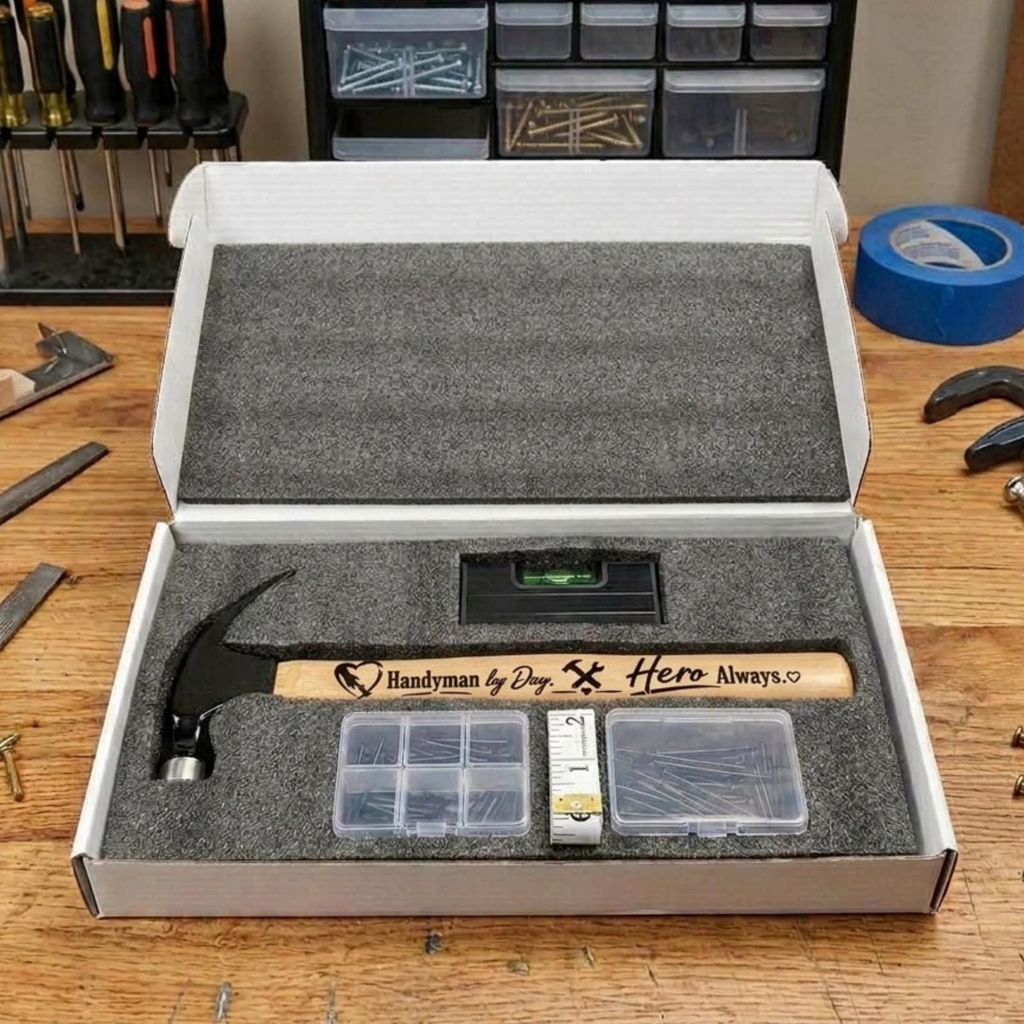 Personalized Hammer Gift Set – Engraved Tool for Dad Grandpa Groomsmen and Handymen
