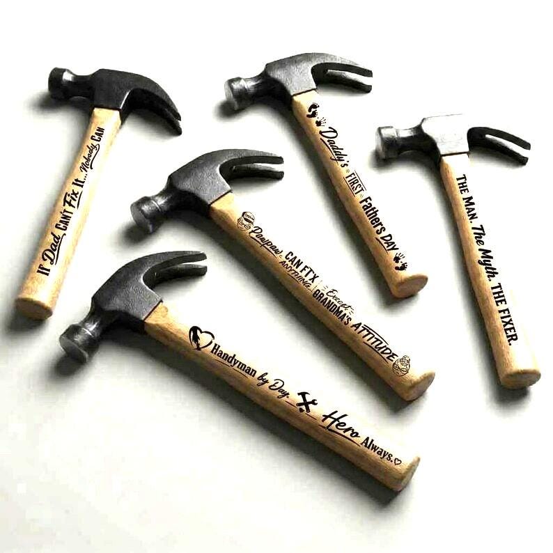 Personalized Hammer Gift Set – Engraved Tool for Dad Grandpa Groomsmen and Handymen