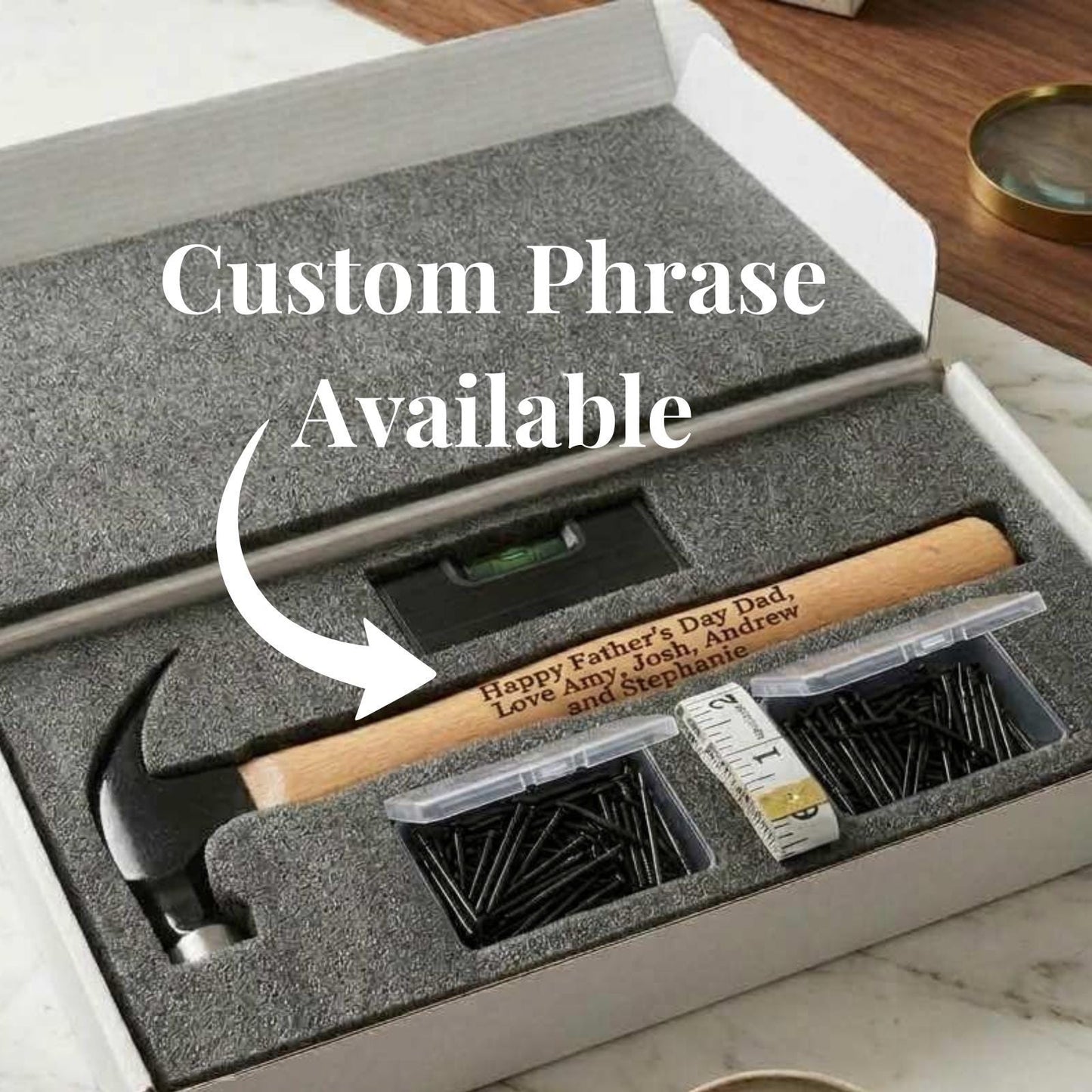 Personalized Groomsmen Gift Set Custom Engraved Hammer Tool Wedding Party Present Unique Best Man Gift Idea Professional Quality Beech Wood Handle Construction Tool Collection Custom Name Design Engraving Practical Handyman Birthday Present