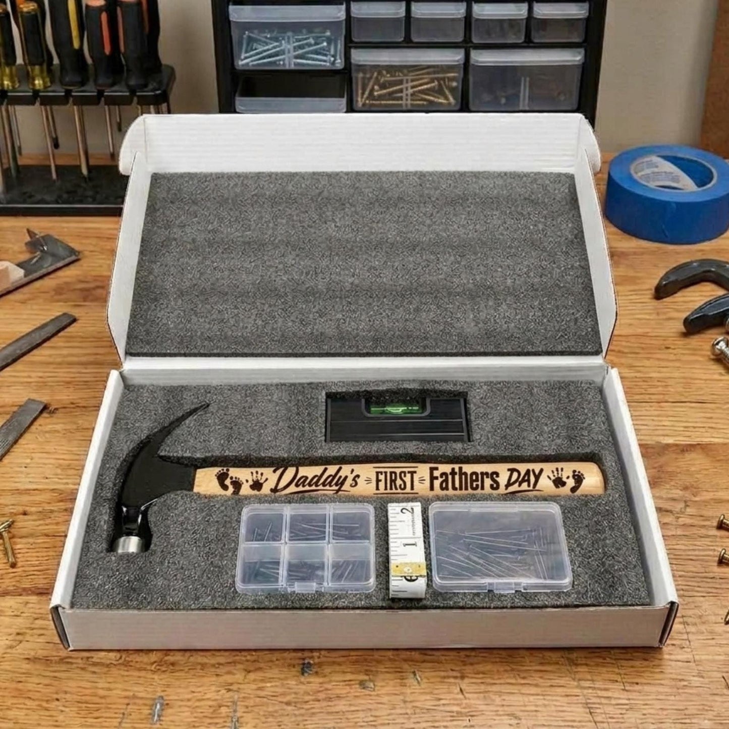Personalized Hammer Gift Set – Engraved Tool for Dad Grandpa Groomsmen and Handymen