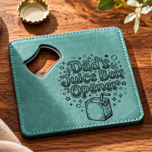 Personalized Magnetic Bottle Opener and Coaster for Dad
