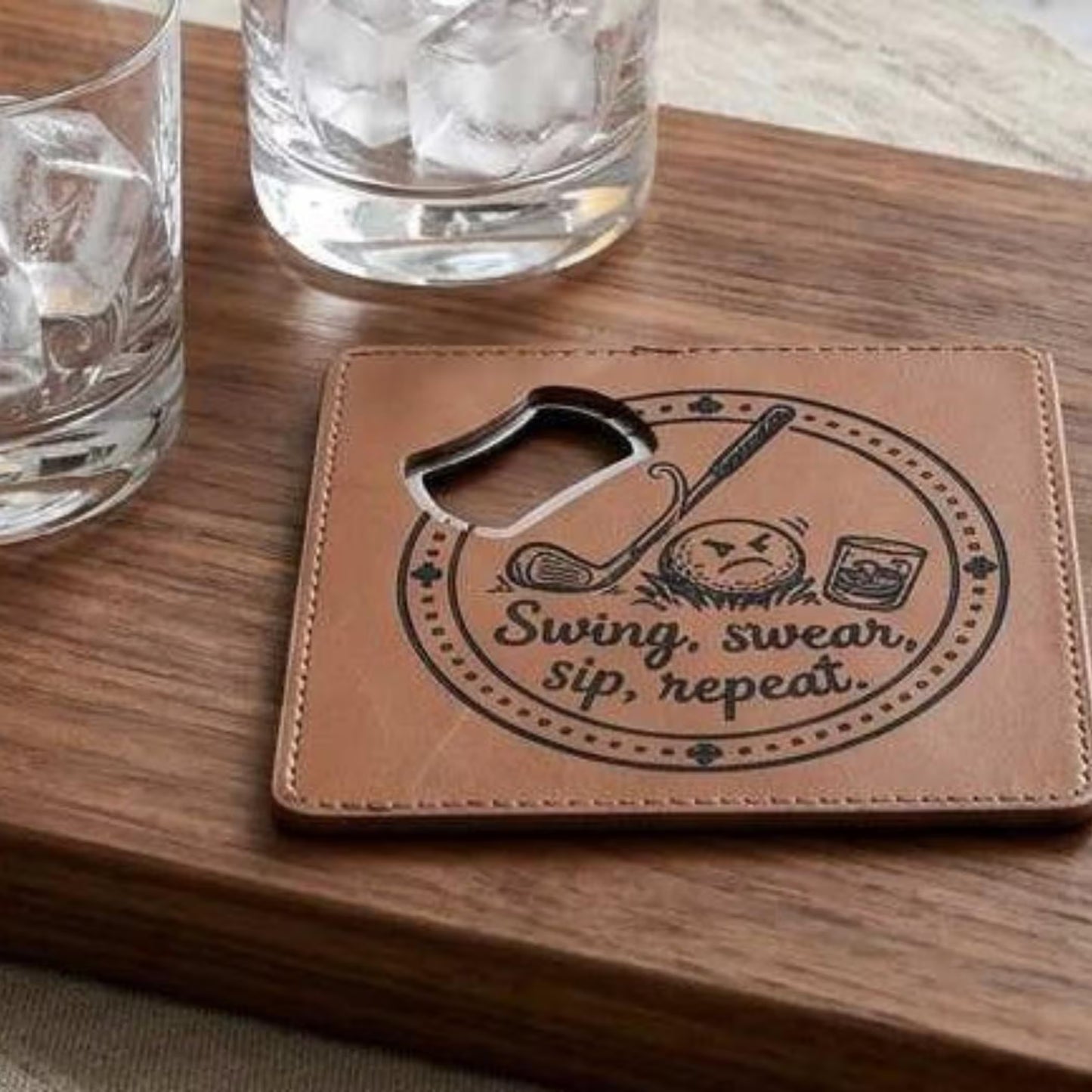 Personalized Magnetic Bottle Opener and Coaster for Dad
